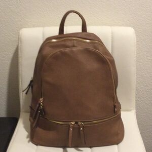 EUC Faux Leather Brown Backpack